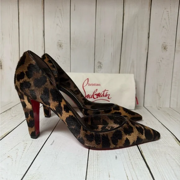 Christian Louboutin Calf Hair Vibella Leopard Print Pumps Sz 39 / 9 - Picture 3 of 16